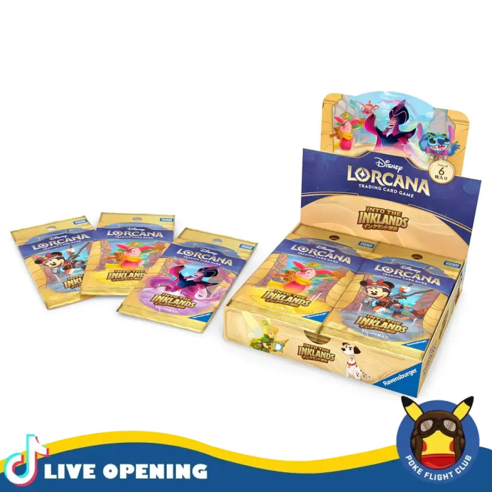 Disney Lorcana Japanese Into The Inklands Booster CARDS LIVE OPENING Booster Pack - 4 Pack Bundle Card Games
