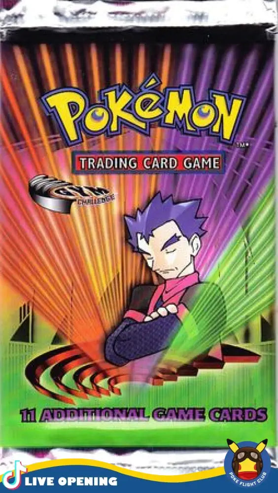 Pokemon Gym Challenge Booster Pack Cards Live Opening @Pokeflightclub - Unlimited Card Games