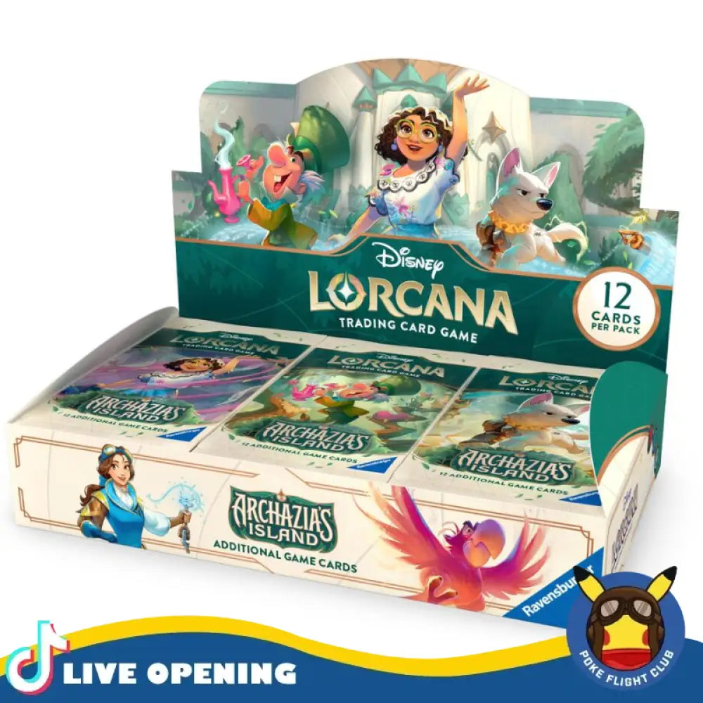 Disney Lorcana Archazia’s Island Booster CARDS LIVE OPEN Booster Box Card Games