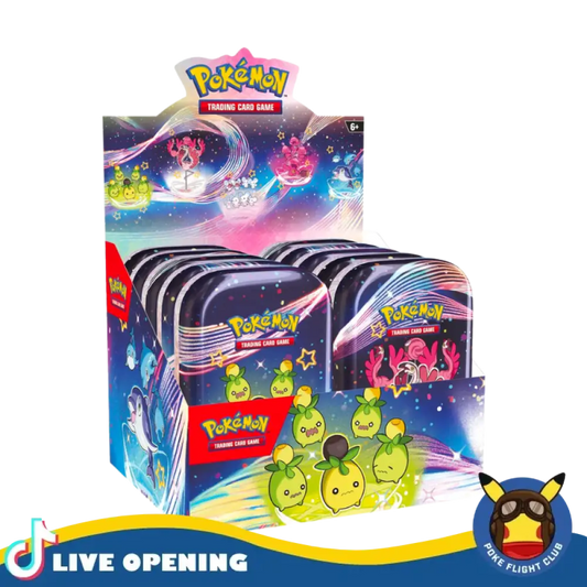 Pokemon Scarlet And Violet 4.5 Paldean Fates Tins Collection Box Cards Live Opening @Pokeflightclub