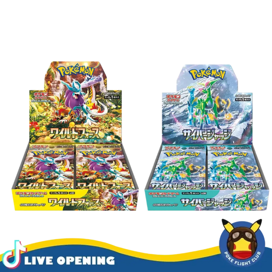 Pokemon Wild Force & Cyber Judge Jp Cards Live Opening @Pokeflightclub Booster Box Bundle